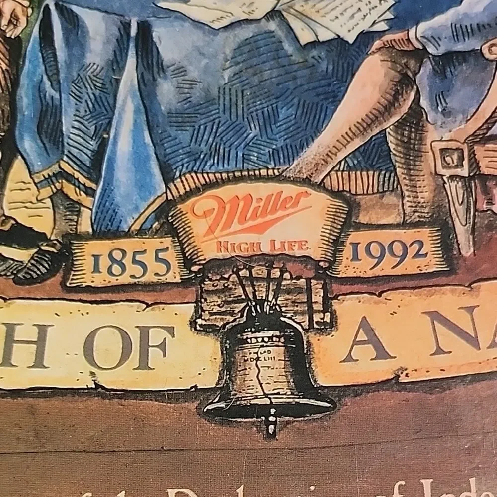 1992 Miller Beer Tin Serving Tray with Historical Scene
